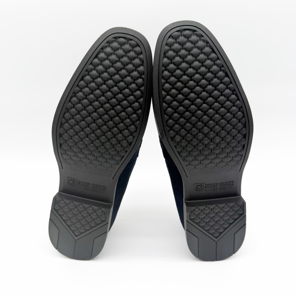 Stacy Adams Ravelle Moc Toe Slip On Bit Loafers Navy Blue Suede Shoes 7.5 NEW - Picture 13 of 15